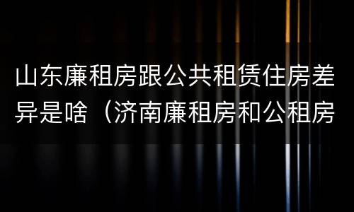 山东廉租房跟公共租赁住房差异是啥（济南廉租房和公租房的区别）