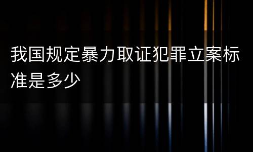 我国规定暴力取证犯罪立案标准是多少