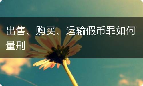 出售、购买、运输假币罪如何量刑