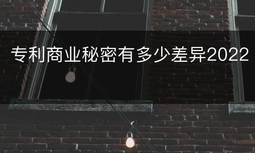 专利商业秘密有多少差异2022