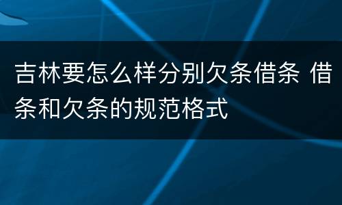 吉林要怎么样分别欠条借条 借条和欠条的规范格式