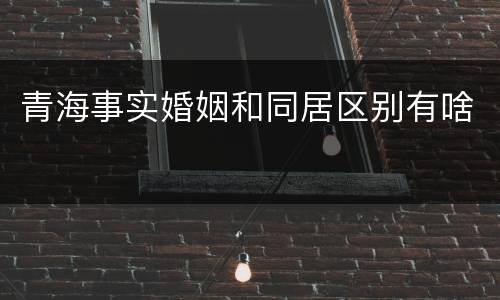 青海事实婚姻和同居区别有啥