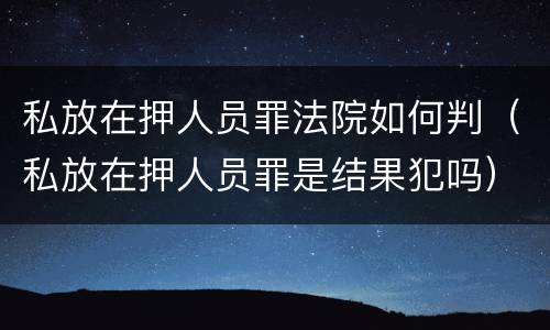 私放在押人员罪法院如何判（私放在押人员罪是结果犯吗）