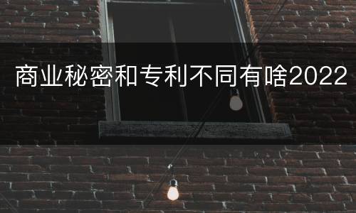 商业秘密和专利不同有啥2022
