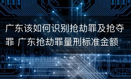广东该如何识别抢劫罪及抢夺罪 广东抢劫罪量刑标准金额