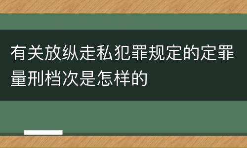 有关放纵走私犯罪规定的定罪量刑档次是怎样的