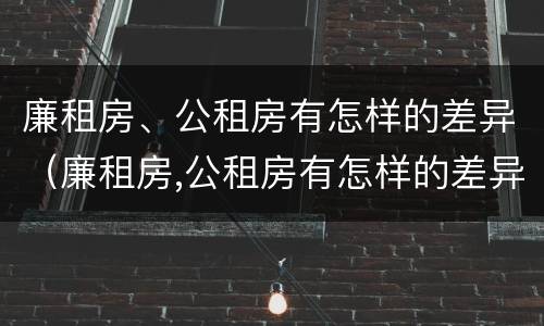 廉租房、公租房有怎样的差异（廉租房,公租房有怎样的差异呢）