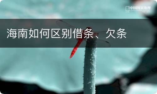 海南如何区别借条、欠条