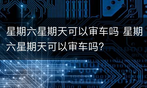 星期六星期天可以审车吗 星期六星期天可以审车吗?