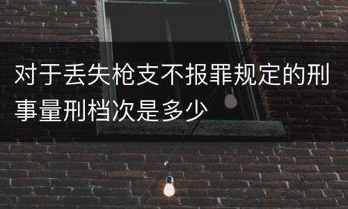 对于丢失枪支不报罪规定的刑事量刑档次是多少