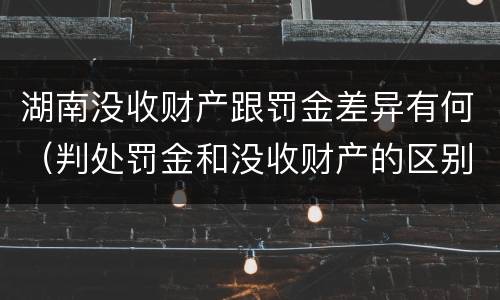 湖南没收财产跟罚金差异有何（判处罚金和没收财产的区别）