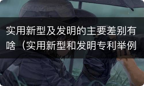 实用新型及发明的主要差别有啥（实用新型和发明专利举例）