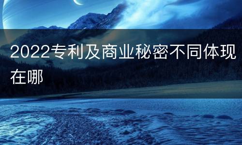 2022专利及商业秘密不同体现在哪