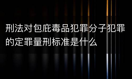刑法对包庇毒品犯罪分子犯罪的定罪量刑标准是什么