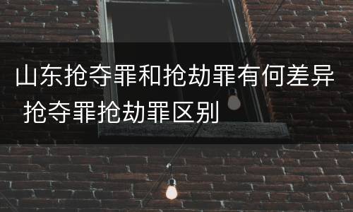 山东抢夺罪和抢劫罪有何差异 抢夺罪抢劫罪区别