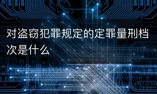 对盗窃犯罪规定的定罪量刑档次是什么