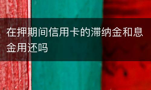 在押期间信用卡的滞纳金和息金用还吗