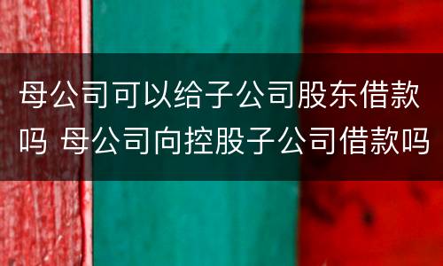 母公司可以给子公司股东借款吗 母公司向控股子公司借款吗 母公司可以给子公司股东借款吗 母公司向控股子公司借款吗