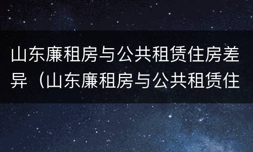山东廉租房与公共租赁住房差异（山东廉租房与公共租赁住房差异分析）