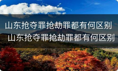 山东抢夺罪抢劫罪都有何区别 山东抢夺罪抢劫罪都有何区别啊