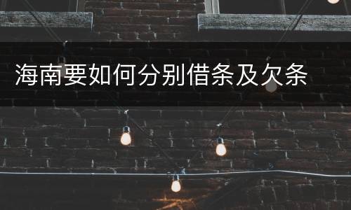 海南要如何分别借条及欠条