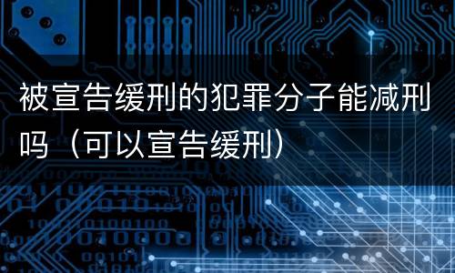 被宣告缓刑的犯罪分子能减刑吗（可以宣告缓刑）