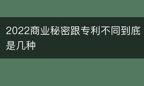 2022商业秘密跟专利不同到底是几种