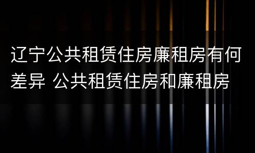 辽宁公共租赁住房廉租房有何差异 公共租赁住房和廉租房