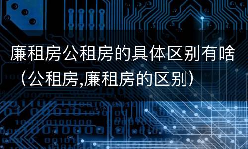 廉租房公租房的具体区别有啥（公租房,廉租房的区别）