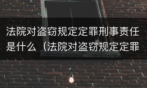 法院对盗窃规定定罪刑事责任是什么（法院对盗窃规定定罪刑事责任是什么意思）