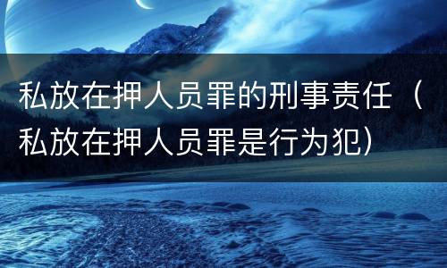 私放在押人员罪的刑事责任（私放在押人员罪是行为犯）