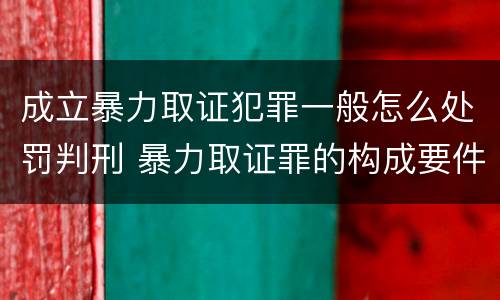 成立暴力取证犯罪一般怎么处罚判刑 暴力取证罪的构成要件