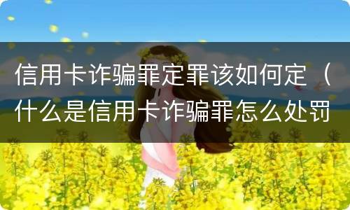信用卡诈骗罪定罪该如何定（什么是信用卡诈骗罪怎么处罚）