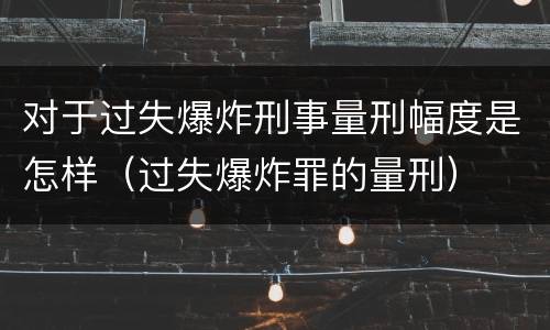 对于过失爆炸刑事量刑幅度是怎样（过失爆炸罪的量刑）