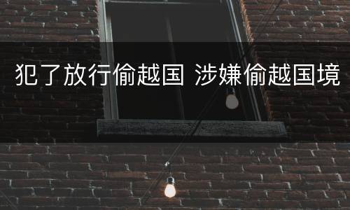 犯了放行偷越国 涉嫌偷越国境