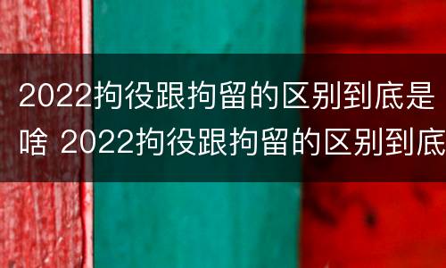 2022拘役跟拘留的区别到底是啥 2022拘役跟拘留的区别到底是啥意思