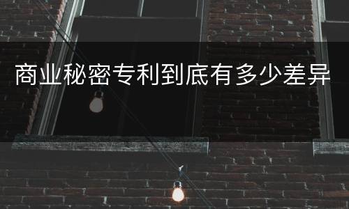 商业秘密专利到底有多少差异