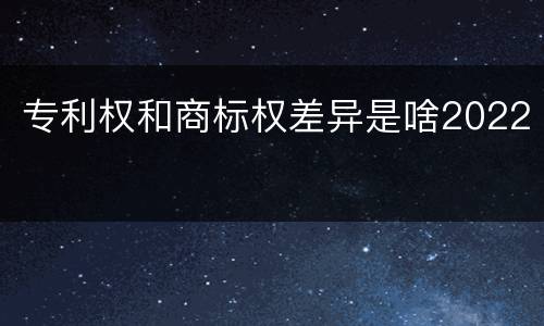 专利权和商标权差异是啥2022