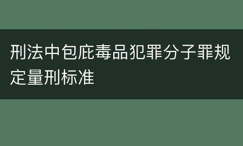 刑法中包庇毒品犯罪分子罪规定量刑标准