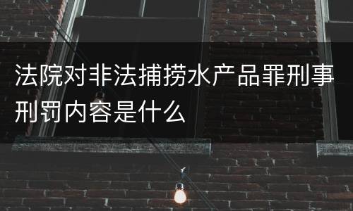 法院对非法捕捞水产品罪刑事刑罚内容是什么