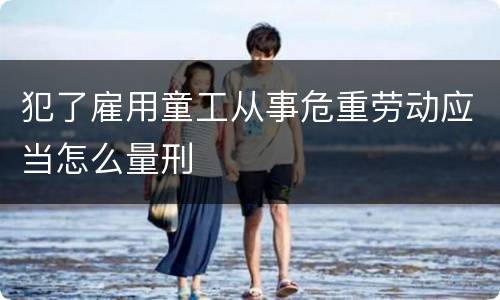犯了雇用童工从事危重劳动应当怎么量刑