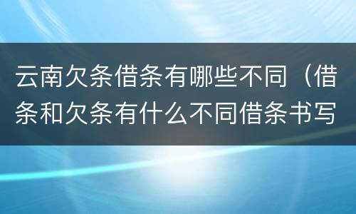 云南欠条借条有哪些不同（借条和欠条有什么不同借条书写）
