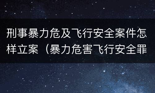 刑事暴力危及飞行安全案件怎样立案（暴力危害飞行安全罪）