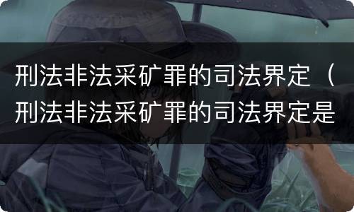 刑法非法采矿罪的司法界定（刑法非法采矿罪的司法界定是）