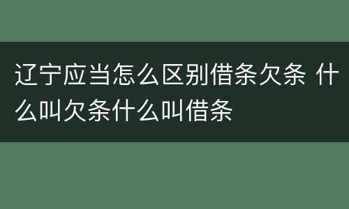 辽宁应当怎么区别借条欠条 什么叫欠条什么叫借条