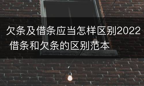 欠条及借条应当怎样区别2022 借条和欠条的区别范本