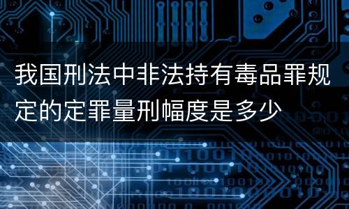 我国刑法中非法持有毒品罪规定的定罪量刑幅度是多少