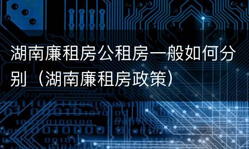 湖南廉租房公租房一般如何分别（湖南廉租房政策）