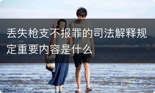 丢失枪支不报罪的司法解释规定重要内容是什么