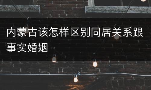 内蒙古该怎样区别同居关系跟事实婚姻